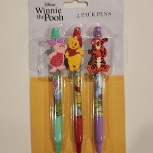 Disney Winnie The Pooh Pen Set of 3 Pooh Tigger Piglet NEW